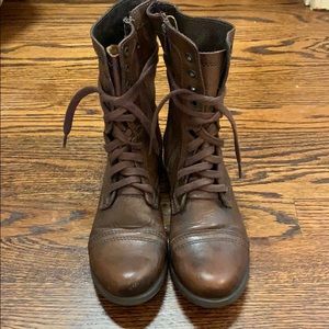 Steve Madden distressed boots combat